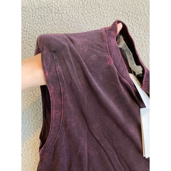 NWT Iro Polette Tank Top Small Shoulder Pads Stone Wash Crew Neck Black Red S - Picture 5 of 16